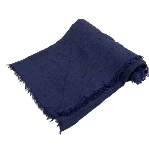 Auth LOUIS VUITTON Shawl Monogram M72412 Blue Nuit - Scarf 60 Silk & 40 Wool - Picture 1 of 3